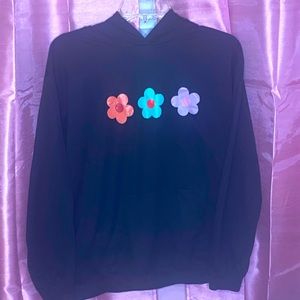 Black Hoodie w/ Flowers